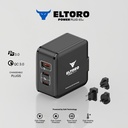 Eltoro Power Plug 65W GaN Tech with Travel Plug (Black)