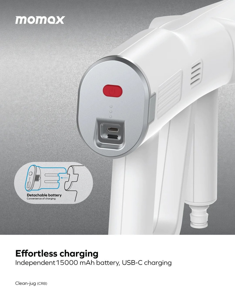 Momax Clean-Jug Portable Pressure Car Cleaner (White)