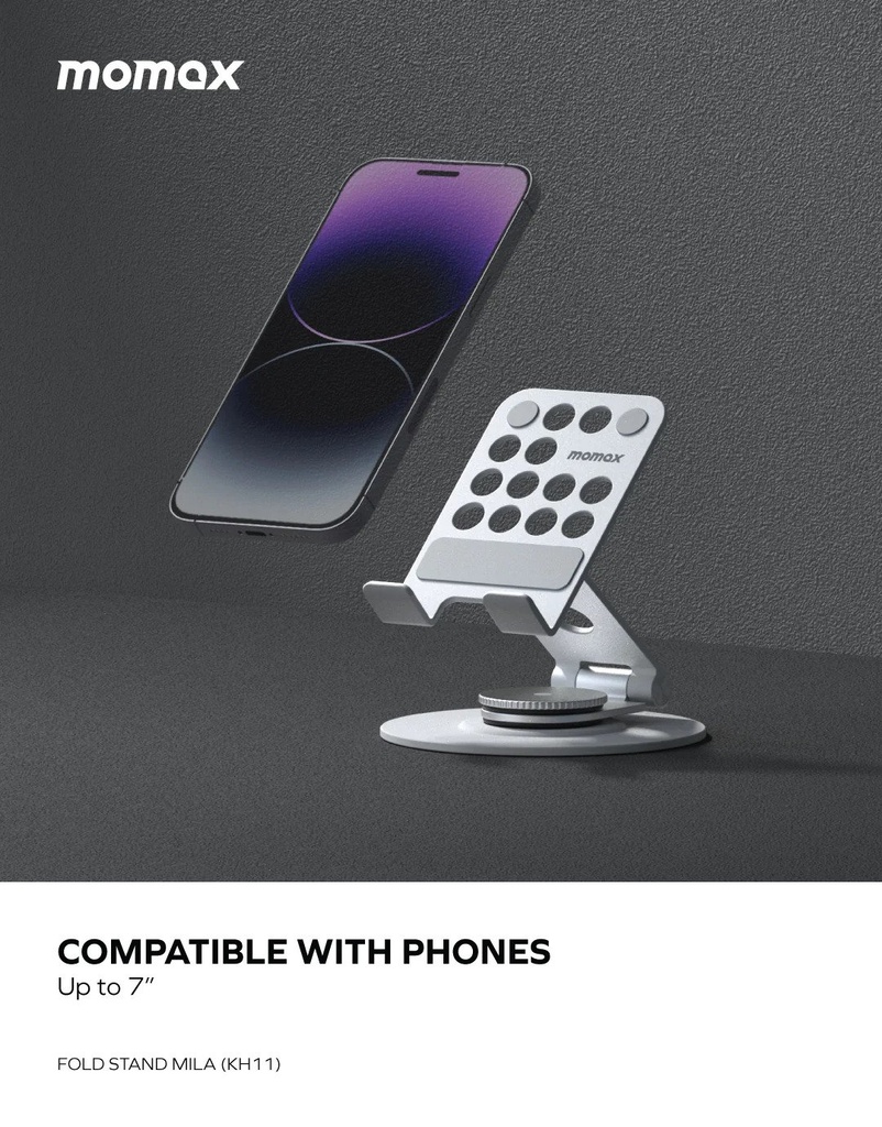 Fold Stand Mila Rotatable Phone Stand (Silver)