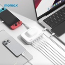Momax Q.PLUG BOX 100W 6-Port GaN with Wireless Charging (White)