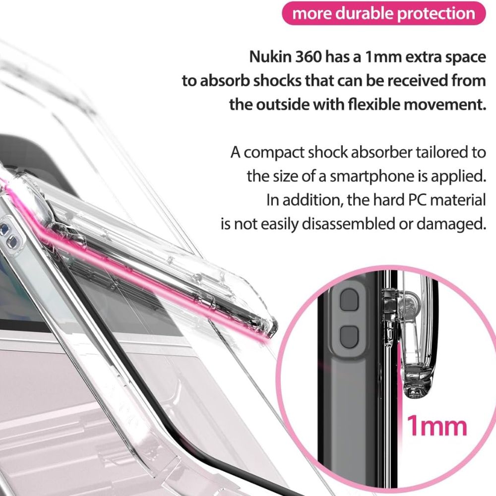 Araree Nukin 360 with Hinge Protection Case for Samsung Galaxy Z Flip5 (Clear)