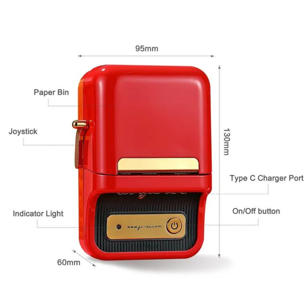 NIIMBOT B21 Portable Thermal Label Printer (Red)