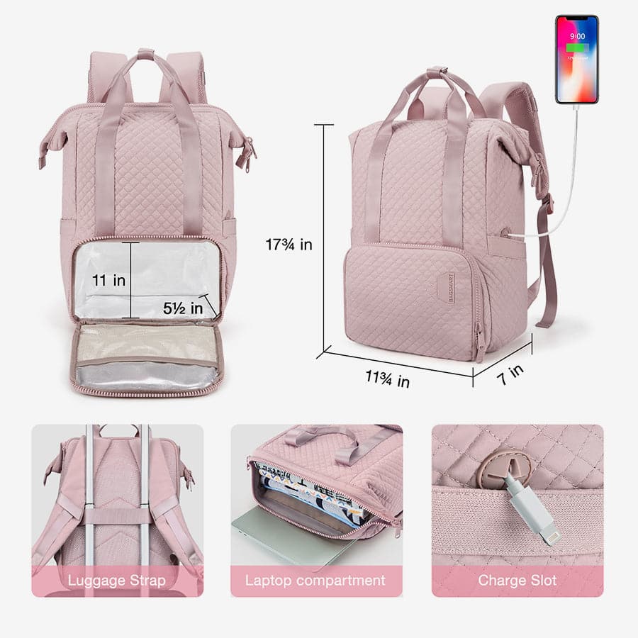 Bagsmart Bonchemin Versatile Lunch Backpack (Pink)
