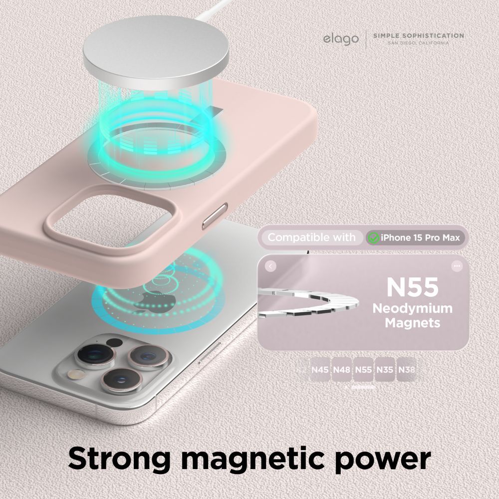 Elago Silicone Magsafe Case iPhone 15 Pro Max (Lovely Pink)