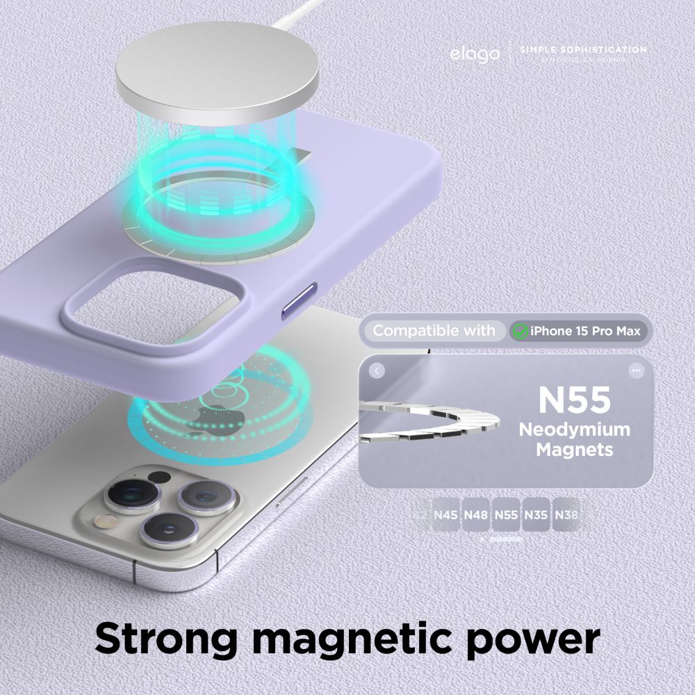 Elago Silicone Magsafe Case iPhone 15 Pro Max (Purple)