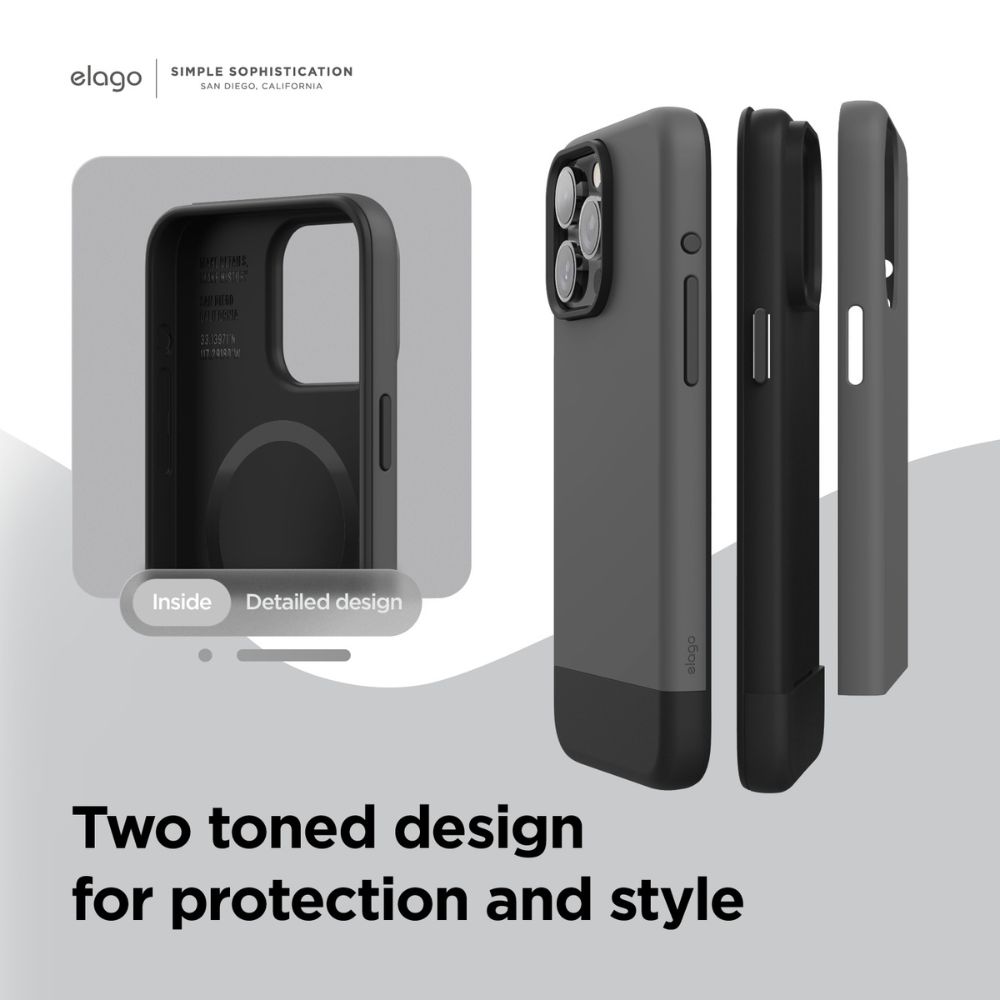 Elago Glide Case iPhone 15 Pro Max (Dark Grey/Black)