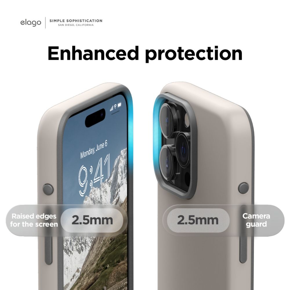 Elago Glide Case iPhone 15 Pro Max (Stone/Dark Grey)