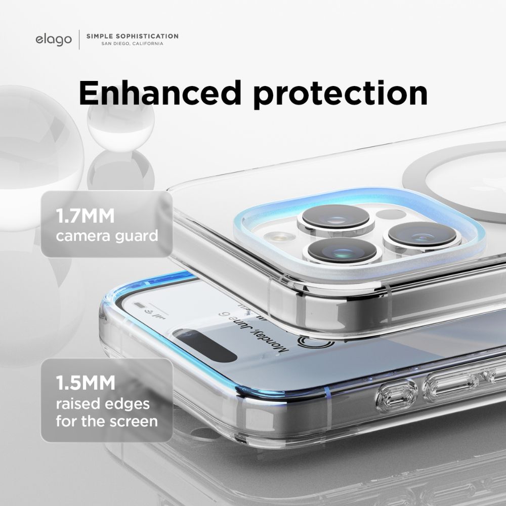 Elago Hybrid Magsafe Case iPhone 15 Pro (Clear/Grey)