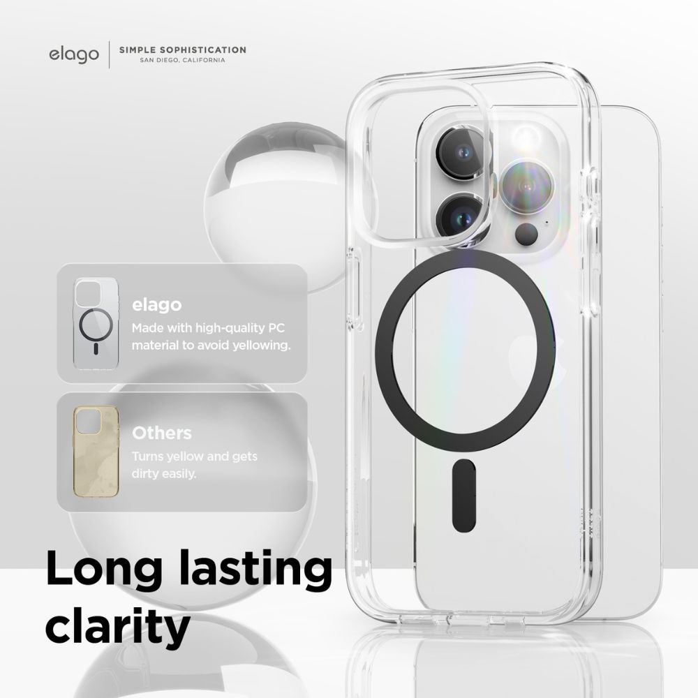 Elago Hybrid Magsafe Case iPhone 15 Pro (Clear/Black)