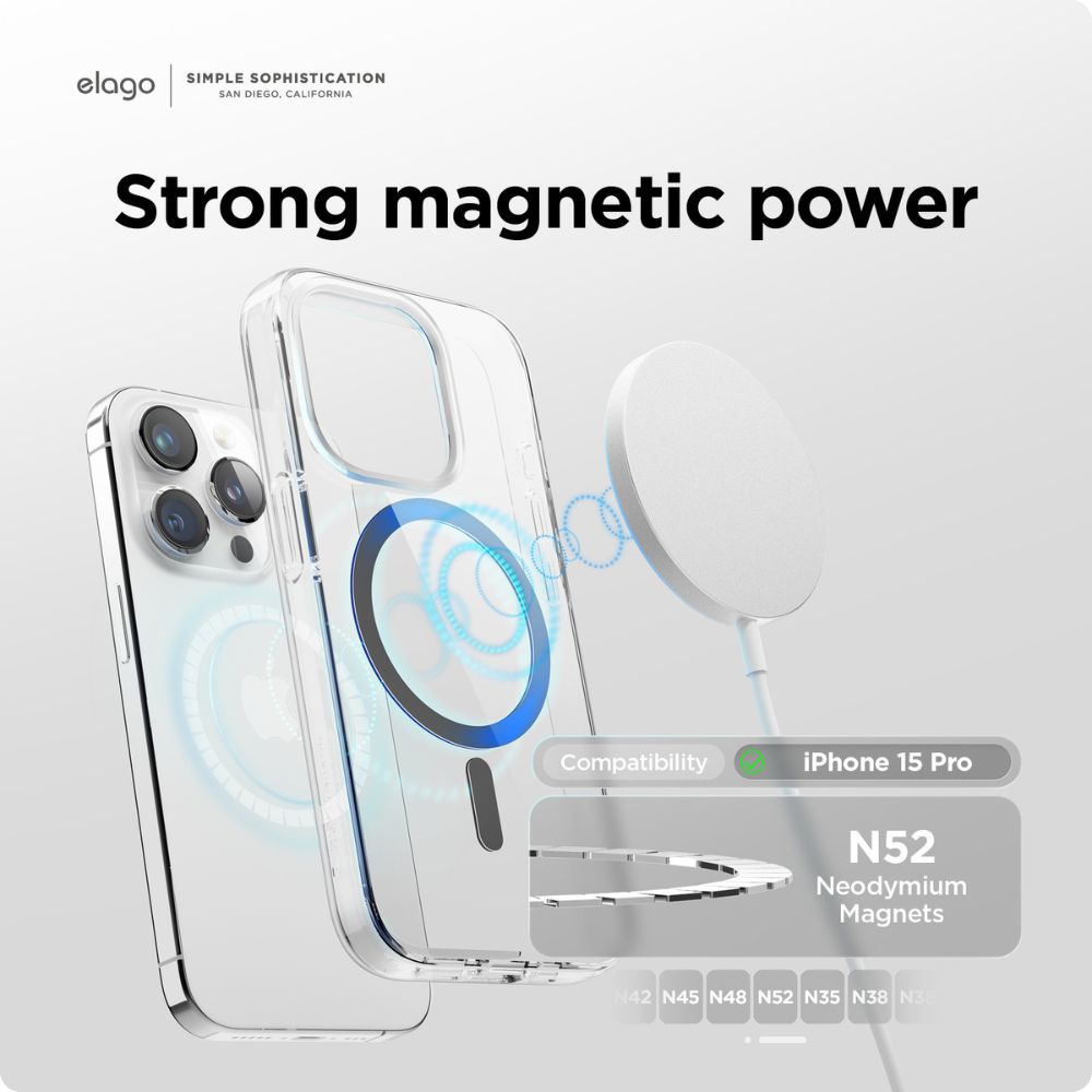 Elago Hybrid Magsafe Case iPhone 15 Pro (Clear/Black)