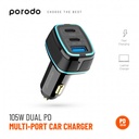Porodo 105W Dual PD Multi-Port Super-Fast Car Charger