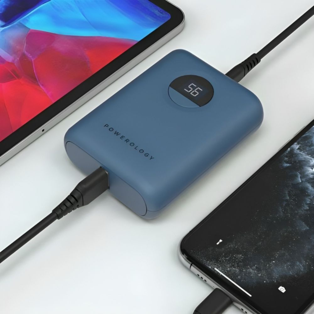 Powerology 10000mAh Ultra-Compact Power Bank (Blue)