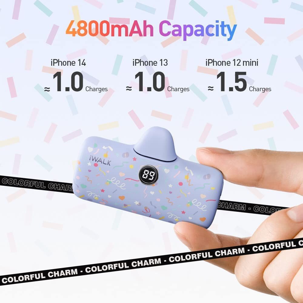 iWalk Linkme Pro Fast Charge Pocket Battery Lightning 4800 mAh (Purple Ribbon)