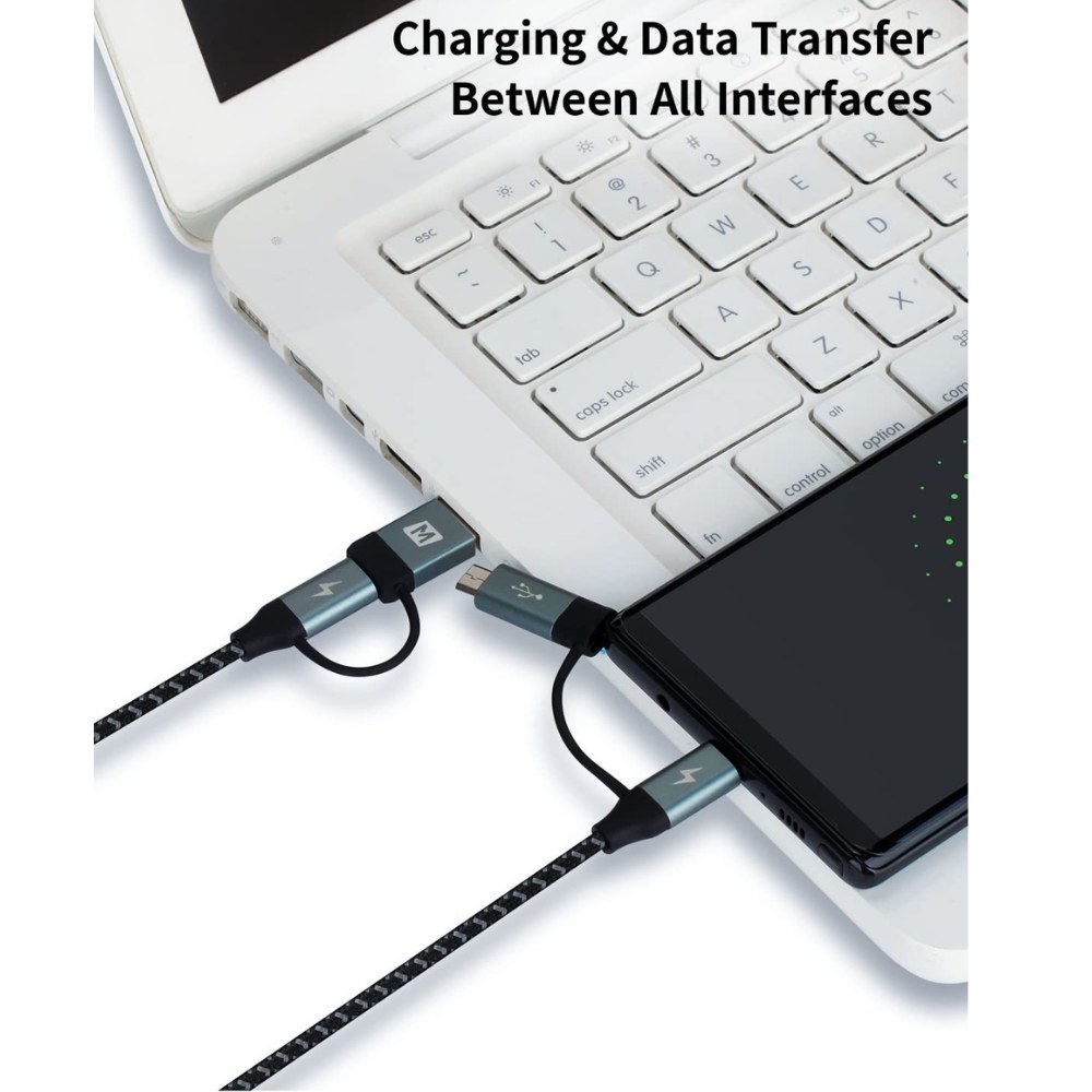 Momax Go Link 4 in 1 Type C to C Micro & USB Cable (Grey)