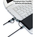 Momax Go Link 4 in 1 Type C to C Micro & USB Cable (Grey)