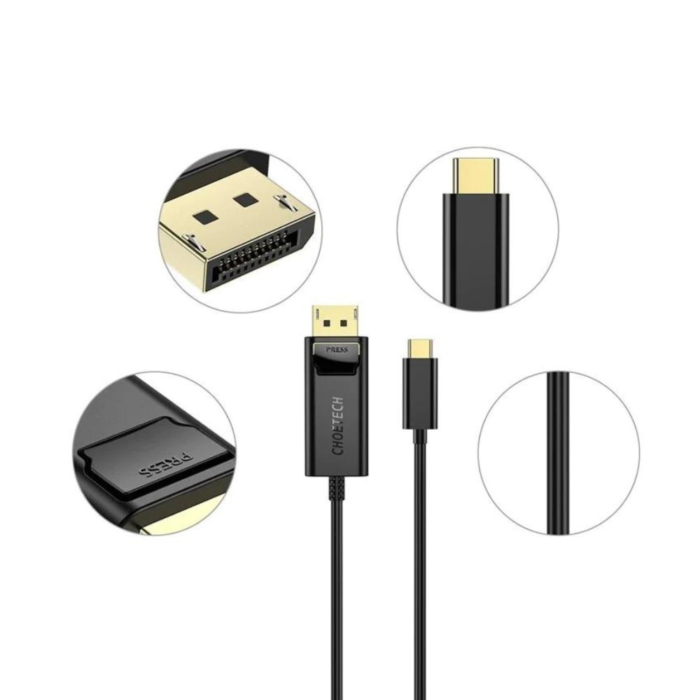 Choetech USB-C to PVC Cable 1.8m (Black)