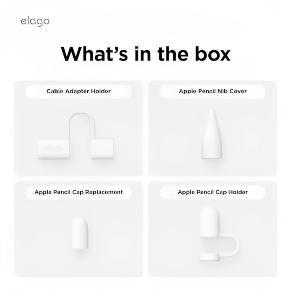 Elago Apple Pencil Protection Set Apple Pencil 1st Gen (White)