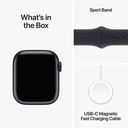 Apple Watch Series 9 GPS 41mm Midnight Aluminium Case with Midnight Sport Band - MIL