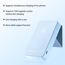 Momax Q.Mag Power 15 Magnetic Wireless Battery Pack with Stand 10000mAh (Blue)