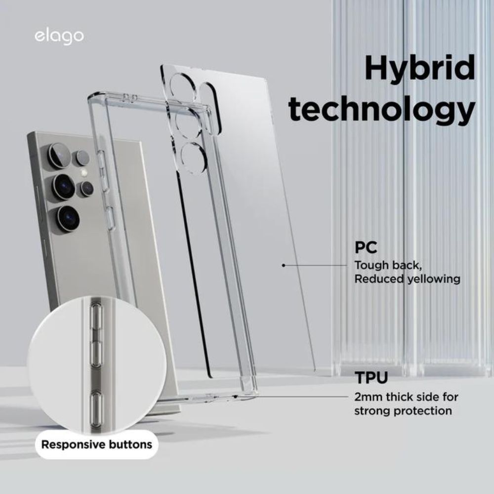 Elago Samsung Galaxy S24 Ultra Hybrid Case (Clear)