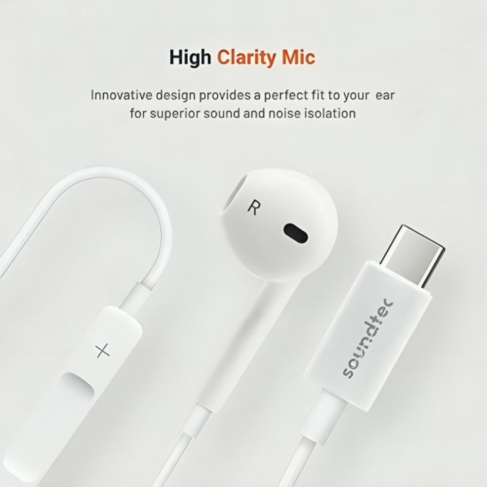 Porodo SoundTec TypeC Earphone With 3-Button Controls