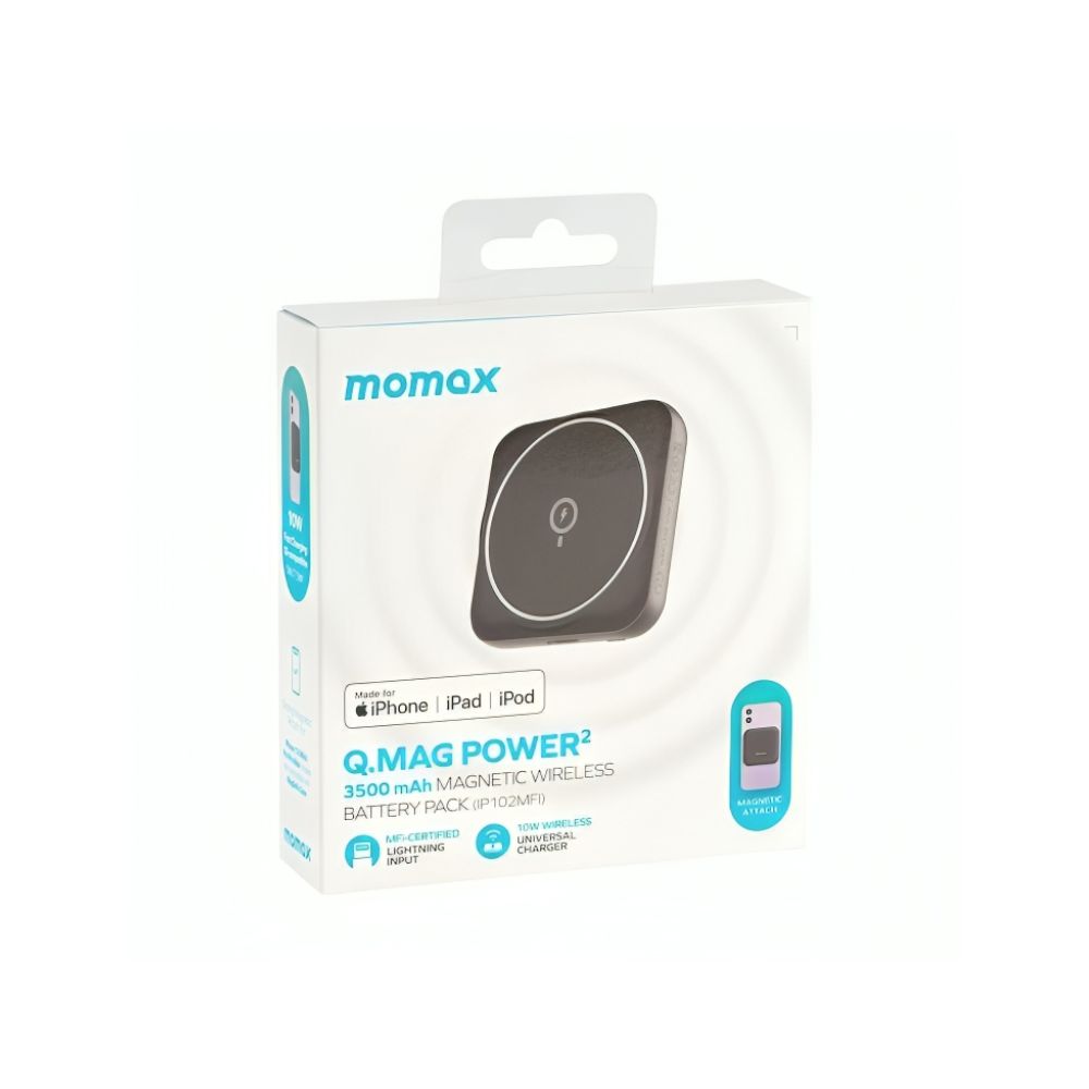 Momax Q.MAG Power 2 Magnetic Wireless Battery 3500mAh (Black)