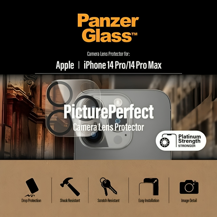 PanzerGlass Camera Lens Protector for iPhone 14 Pro/14 Pro Max (Clear)