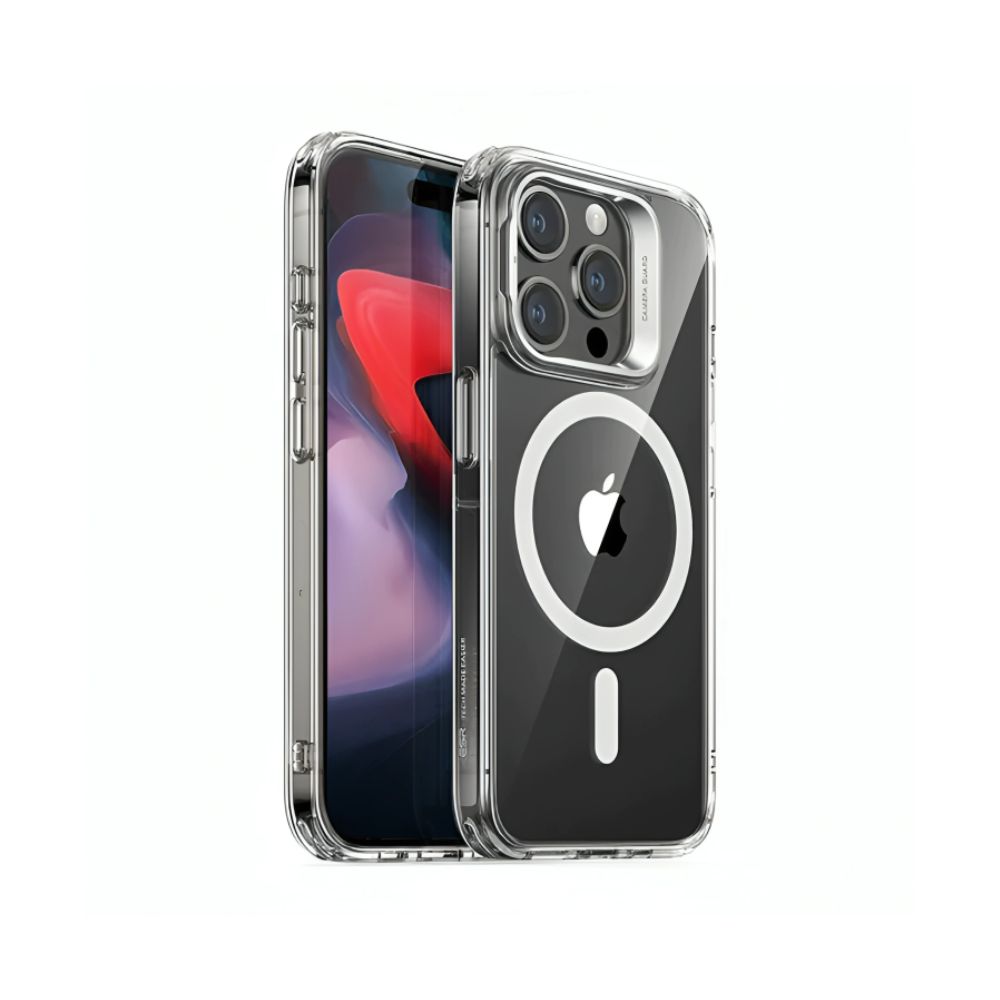 ESR Halolock Classic Hybrid Case for iPhone 15 Pro Max with Stash Stand (Clear)