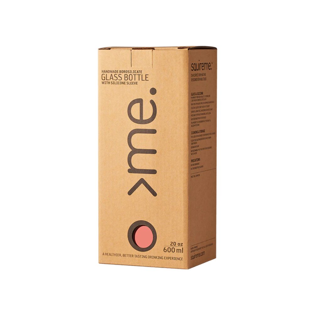 Squireme Y1 Glass Bottle with Silicone Sleeve 600ml (Cantaloupe)