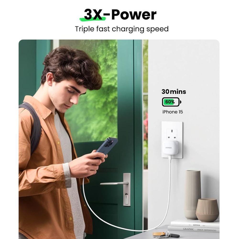 UGREEN PD 20w Fast Charger UK (White)