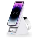 Choetech 3 in 1 Foldable wireless charging for IOS devices (White)