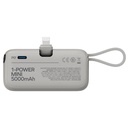 Momax 1-Power Mini 5000mAh Bulit-in foldable lightning Battery pack (White)
