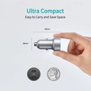 Choetech 40W 2-Port PD20W Fast Car Charger (Silver)