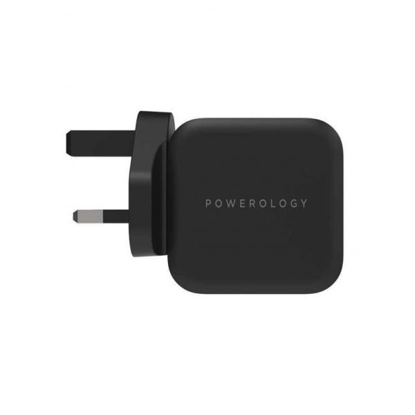 Powerology Ultra-Compact 20W Power Delivery GaN Charger (Black)