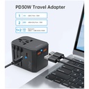 Choetech PD30W C+2A Travel Wall Adapter (Black)