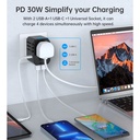 Choetech PD30W C+2A Travel Wall Adapter (Black)