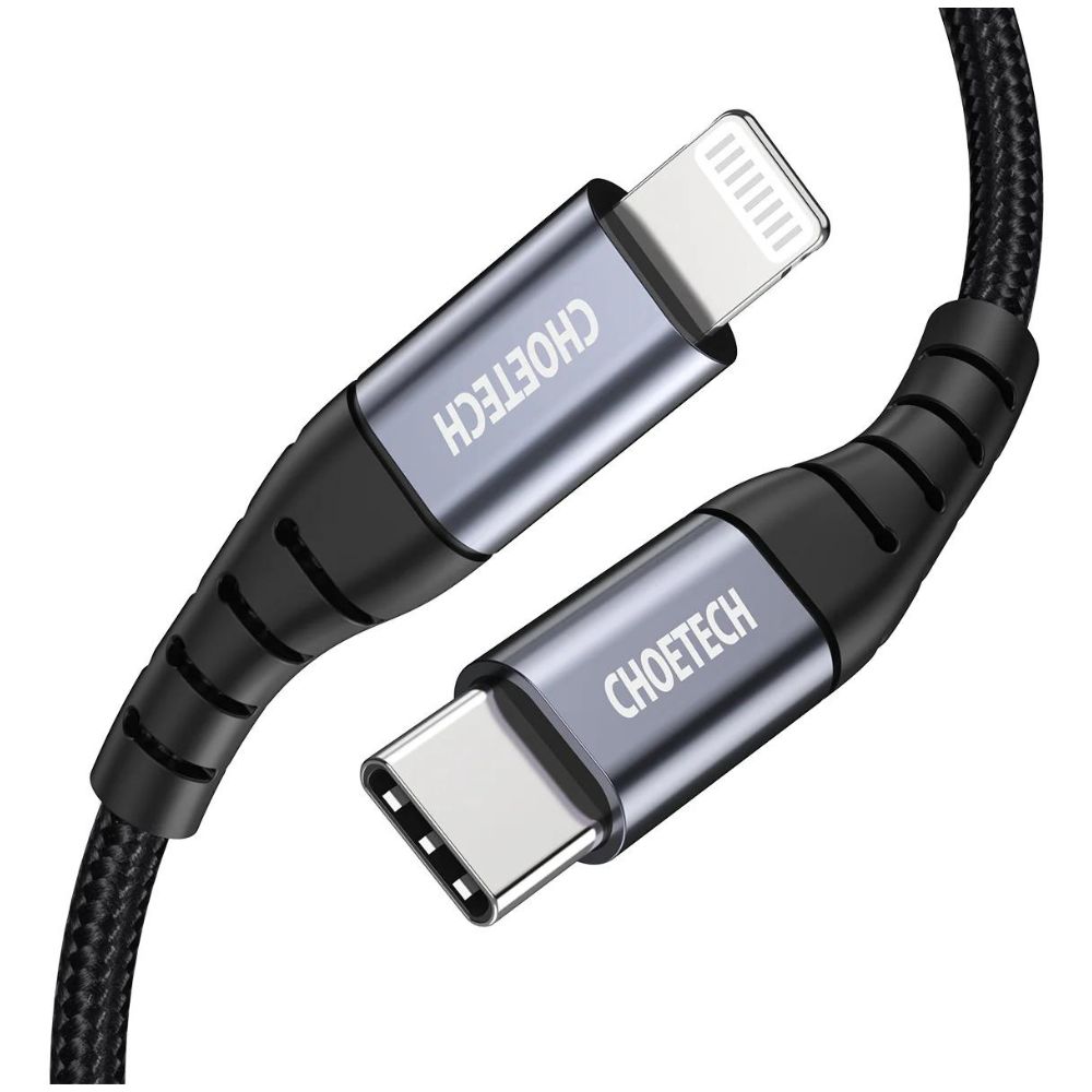 Choetech MFI Nylon Braided Type C-Lightning Cable 1.2M (Black)