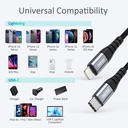 Choetech MFI Nylon Braided Type C-Lightning Cable 1.2M (Black)