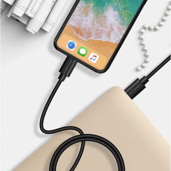 Powerology Data and Fast Charge USB-C to Lightning Cable 3M (Black)