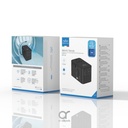 Brave Universal Travel Adapter, GaN3 Fast Charger 45W with Type-C Retractable Cable & 2 USB-A + 1 Type-C Port, 2500W Max, BTC-34 (Black)