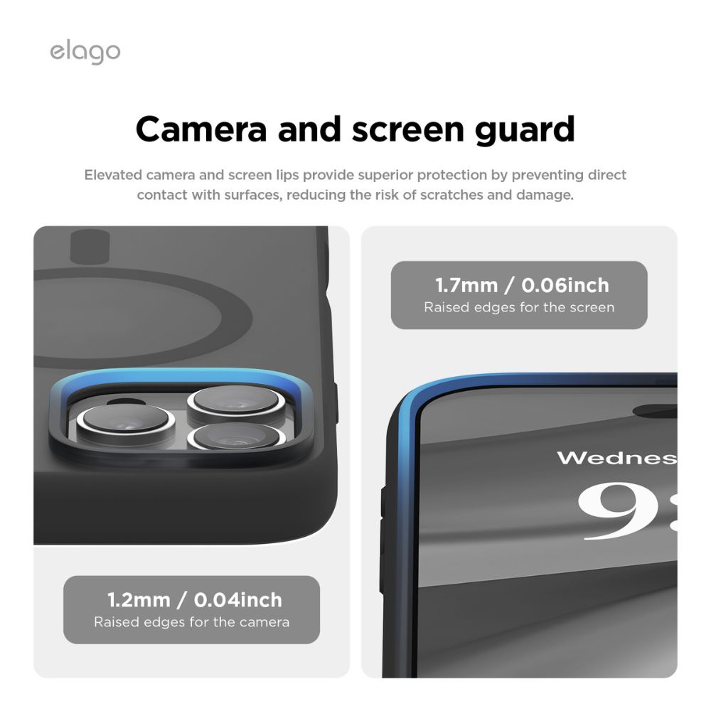 Elago Hybrid Magsafe Case for iPhone 16 Pro Max (Soft Drak Gray/Black)