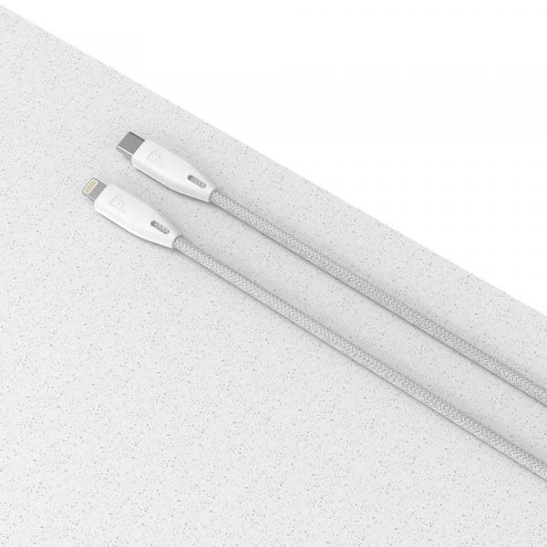 Powerology Braided USB-C to Lightning Cable 1.2M (White)