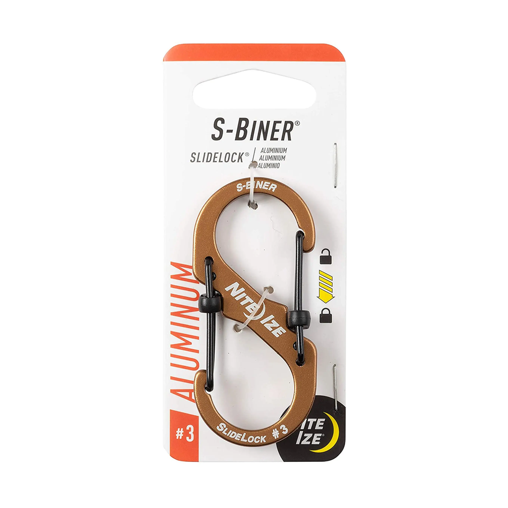 NiteIze S-Biner SlideLock Aluminum #3 (Coyote)