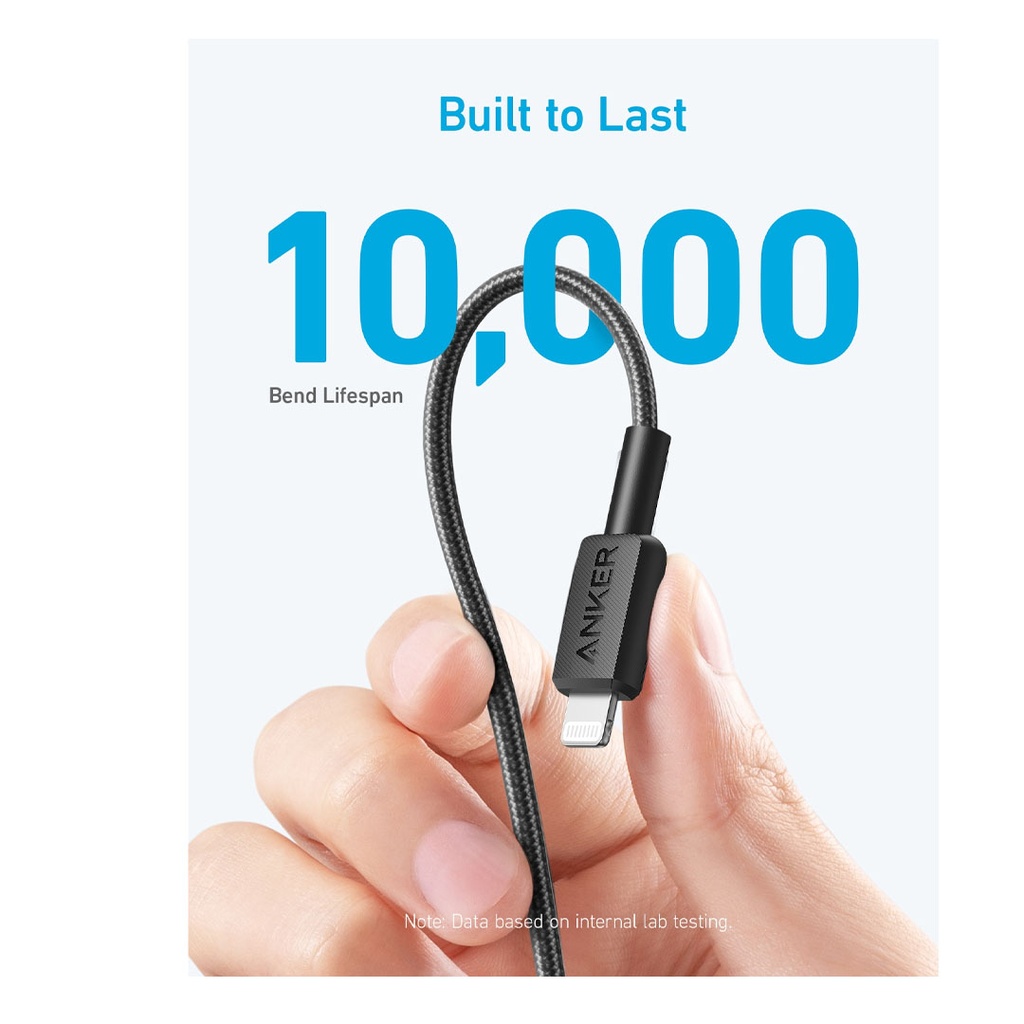 Anker 322 USB-C to Lightning Cable Braided (1.8m/6ft) (Black)