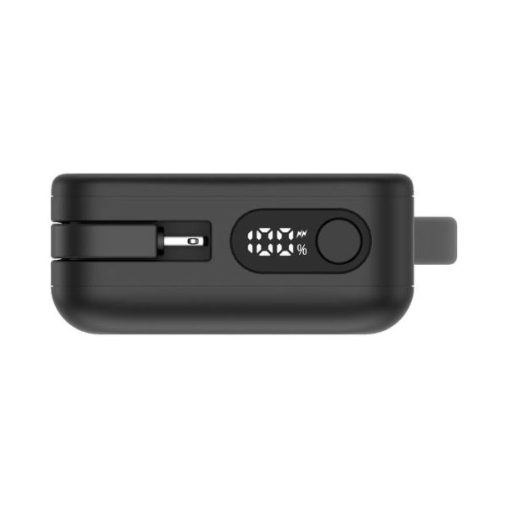Momax 1-Power Vital+ 10000mAh Battery Pack with Built-in USB-C and Lightning Cable (Black)