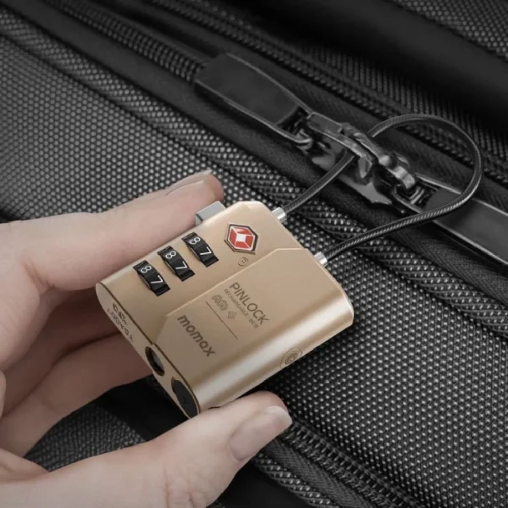 Momax PinLock TSA Padlock Find my locator (Desert Titanium)