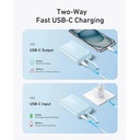Anker Zolo Power Bank (20K, 30W, Built-In USB-C Cable) (Blue)