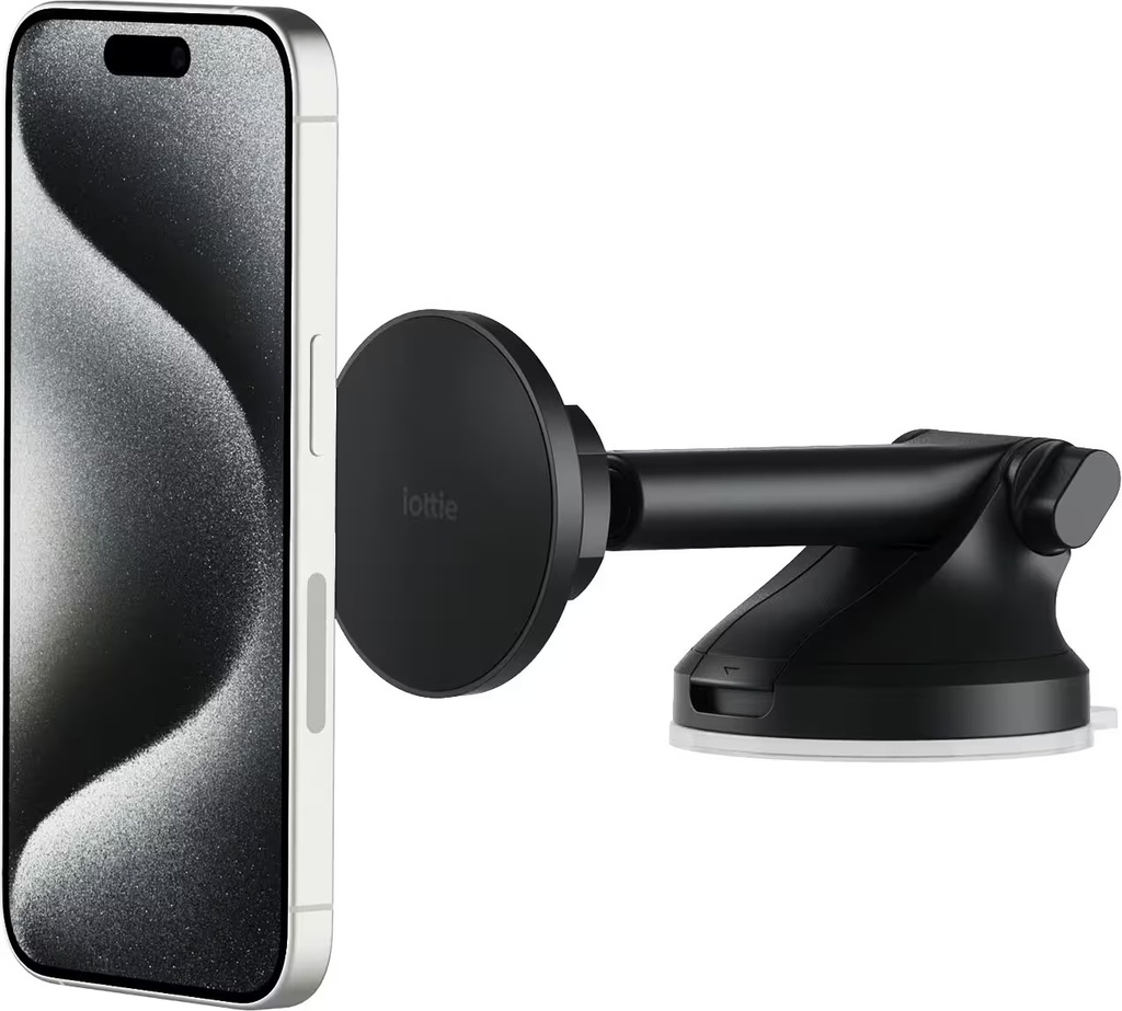 Iottie  Itap 3 Magsafe Compatible Dashboard & Windshield Mount W/Magnetic Ring (Black)