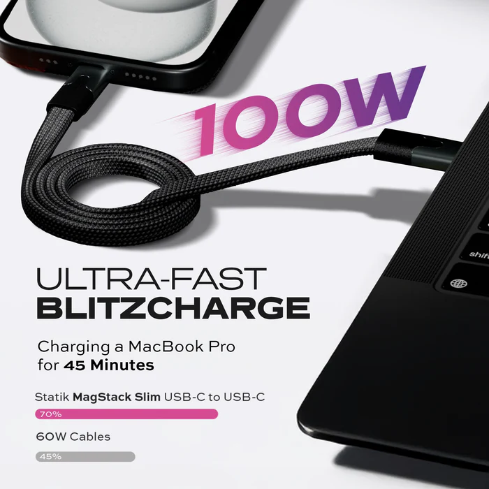 Statik MagStack Slim Pro Cable USB-C to USB-C 2M (Black)