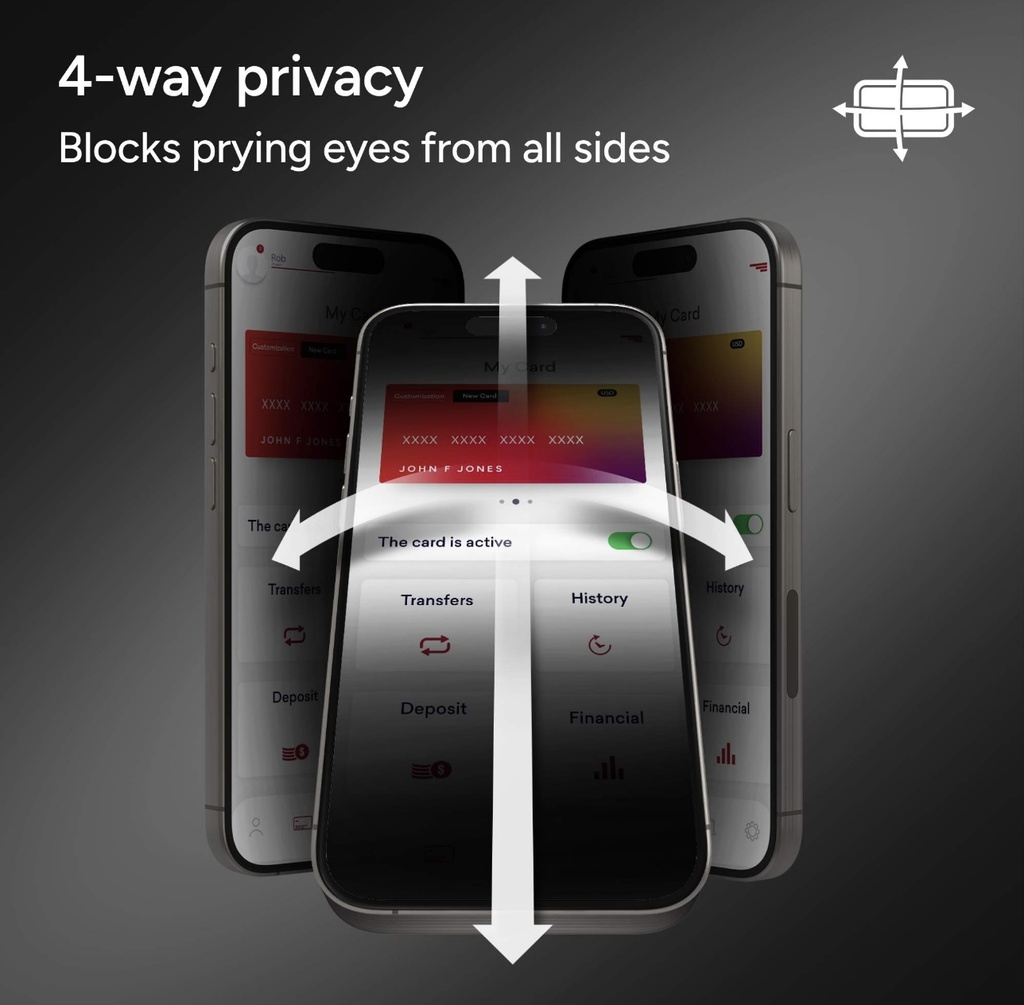 Phone Planet Screen Protector for iPhone 15 Pro Max 360° (Privacy)